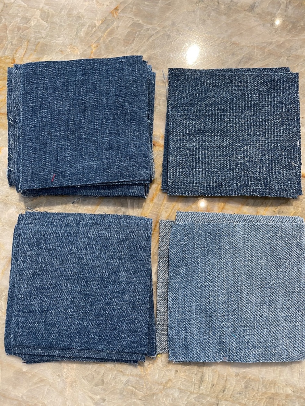 43 Precut 5" Quilt Squares Assorted Fabric Charm Pack Denim
